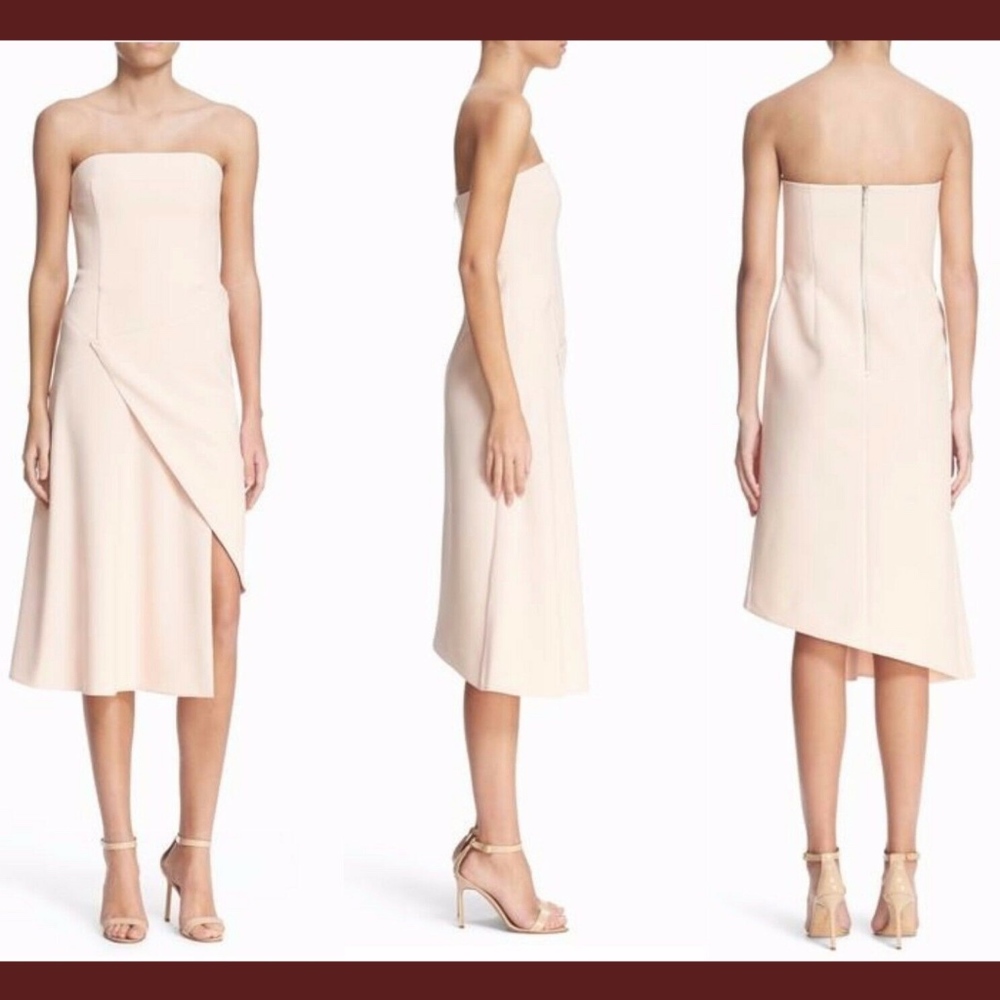 $635+ NICHOLAS Strapless Sheath‎ Dress Blush [12 US/ 16 AU UK/ 48 IT]
